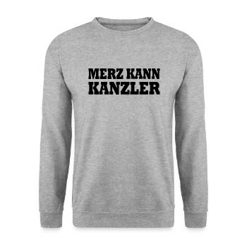 Merz can be chancellor - Unisex Sweatshirt - salt & pepper - Front - Alina (178cm) & Michal (187cm)