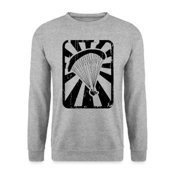 Gleitschirmflieger - Unisex Pullover - Weißgrau meliert - Vorne - Alina (178cm) & Michal (187cm)