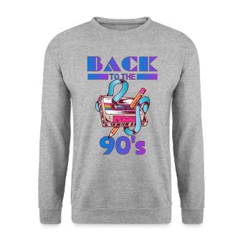 Retour dans les années 90 avec cassette musicale - Sweat-shirt Unisexe - gris chiné - Devant - Alina (178cm) & Michal (187cm)