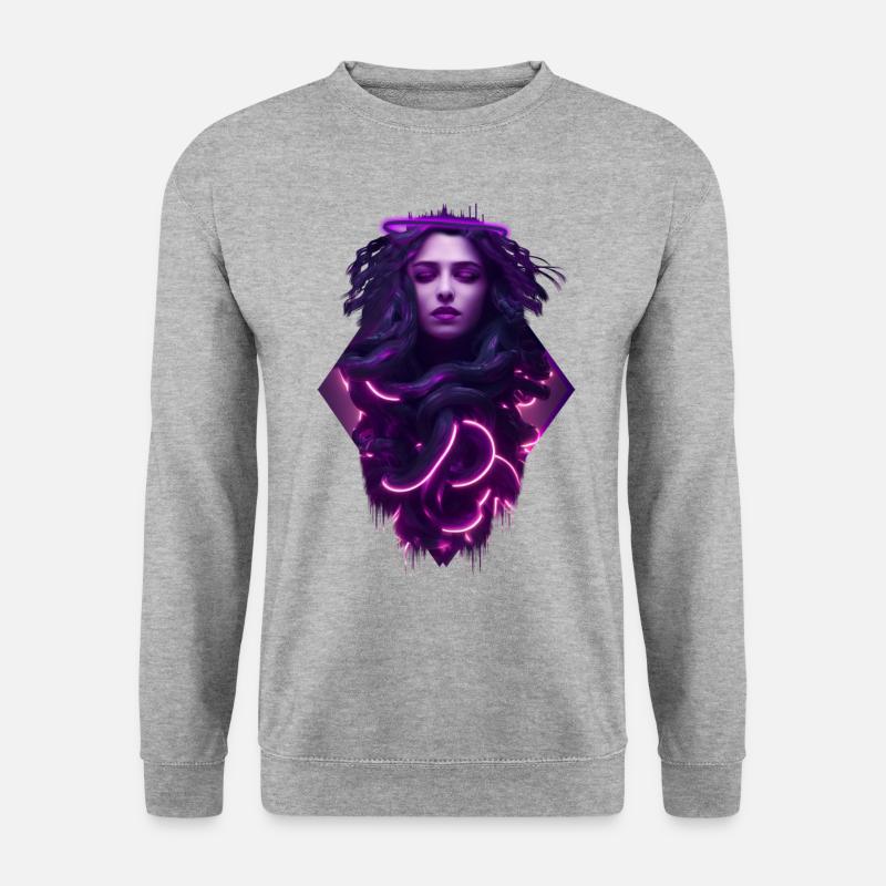 Neon Medusa - Unisex Pullover - Weißgrau meliert