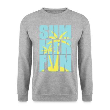 Summer fun. Freedom. - Unisex Sweatshirt - salt & pepper - Front - Alina (178cm) & Michal (187cm)