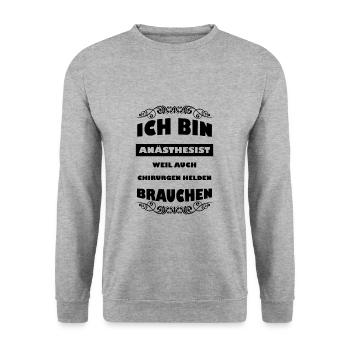 Anesthesiologist Anesthesia Anesthesiology Gift - Unisex Sweatshirt - salt & pepper - Front - Alina (178cm) & Michal (187cm)