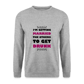 célibataire - Sweat-shirt Unisexe - gris chiné - Devant - Alina (178cm) & Michal (187cm)