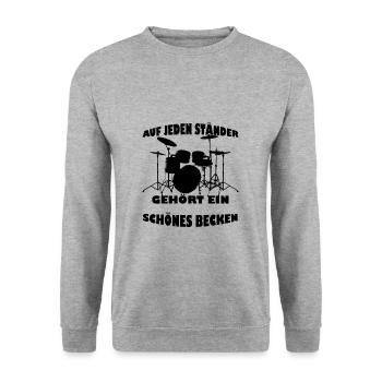 Batterie batteur musicien blague Drôle cadeau - Sweat-shirt Unisexe - gris chiné - Devant - Alina (178cm) & Michal (187cm)