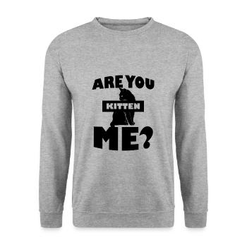 Funny naughty cat animal love pet gift - Unisex Sweatshirt - salt & pepper - Front - Alina (178cm) & Michal (187cm)