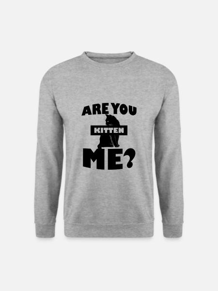 Lustige freche Katze tierliebe Haustier Geschenk - Unisex Pullover - Weißgrau meliert