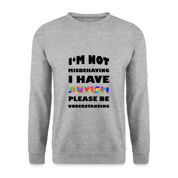 Je ne me conduis pas mal, j'ai la conscience de l'autisme s'il vous plaît - Sweat-shirt Unisexe - gris chiné - Devant - Alina (178cm) & Michal (187cm)