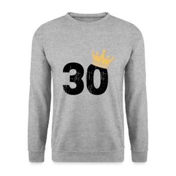 30 Crown 30th Birthday 30 Years - Unisex Sweatshirt - salt & pepper - Front - Alina (178cm) & Michal (187cm)