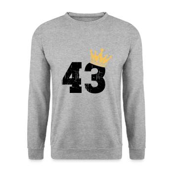 43 Crown 43rd birthday 43 years - Unisex Sweatshirt - salt & pepper - Front - Alina (178cm) & Michal (187cm)