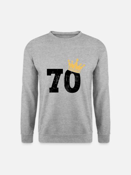 70 Krone 70. Geburtstag 70 Jahre - Unisex Pullover - Weißgrau meliert