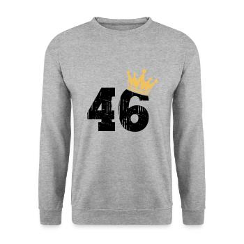 46 Crown 46th Birthday 46 years old - Unisex Sweatshirt - salt & pepper - Front - Alina (178cm) & Michal (187cm)