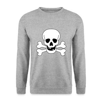 Skull - Unisex Sweatshirt - salt & pepper - Front - Alina (178cm) & Michal (187cm)