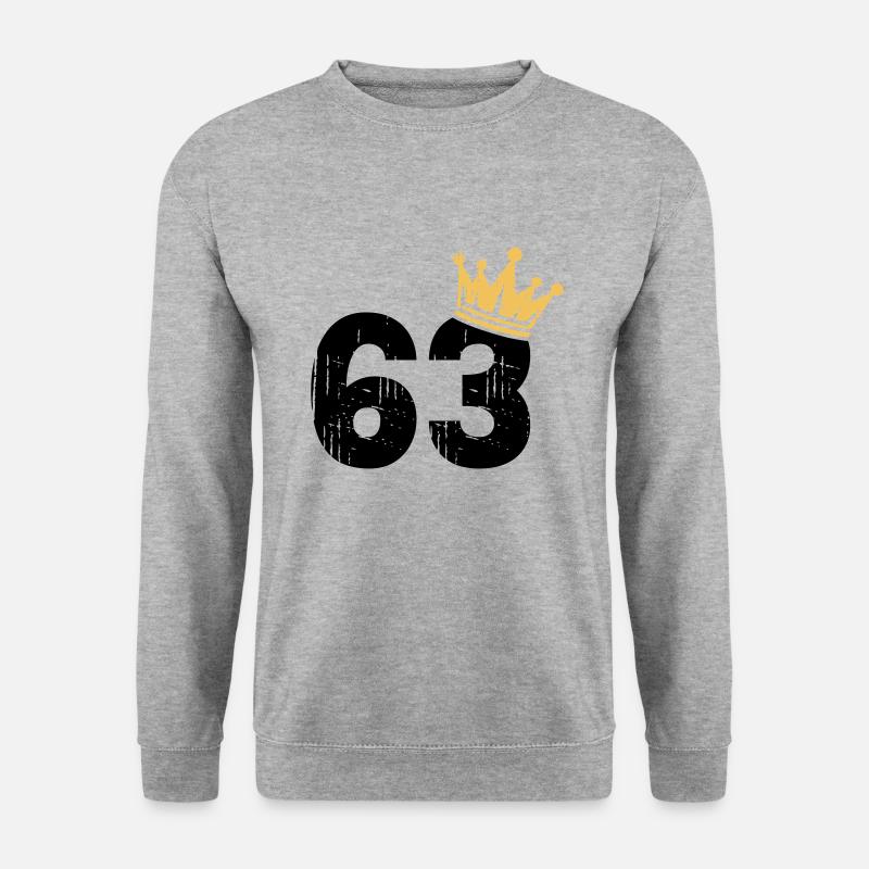 63 Krone 63. Geburtstag 63 Jahre - Unisex Pullover - Weißgrau meliert