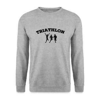 Triathlon - Unisex Sweatshirt - salt & pepper - Front - Alina (178cm) & Michal (187cm)