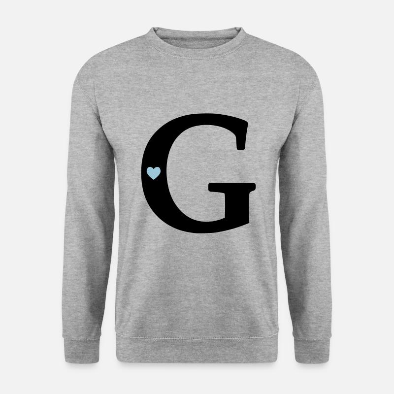 Buchstabe G Anfangsbuchstabe - Unisex Pullover - Weißgrau meliert