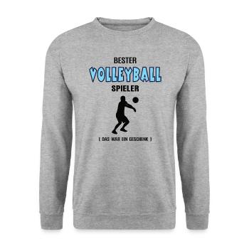 Volleyball Spieler Bester Volleyballer Geburtstag - Unisex Pullover - Weißgrau meliert - Vorne - Alina (178cm) & Michal (187cm)