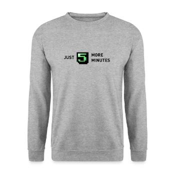 5 more minutes - gamepixels reality - Unisex Pullover - Weißgrau meliert - Vorne - Alina (178cm) & Michal (187cm)
