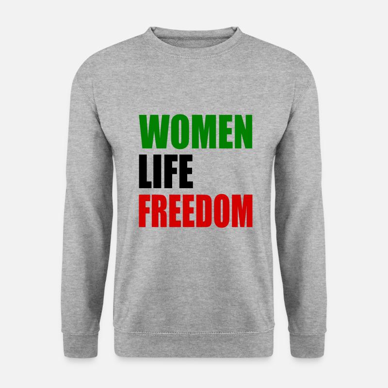 Women life freedom - Unisex Pullover - Weißgrau meliert