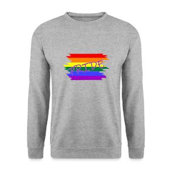 Pride lgbtq LGBT - Unisex Pullover - Weißgrau meliert - Vorne - Alina (178cm) & Michal (187cm)