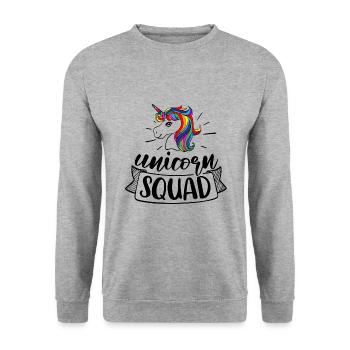 Unicorn Squad Unicorn Lover - Sweat-shirt Unisexe - gris chiné - Devant - Alina (178cm) & Michal (187cm)