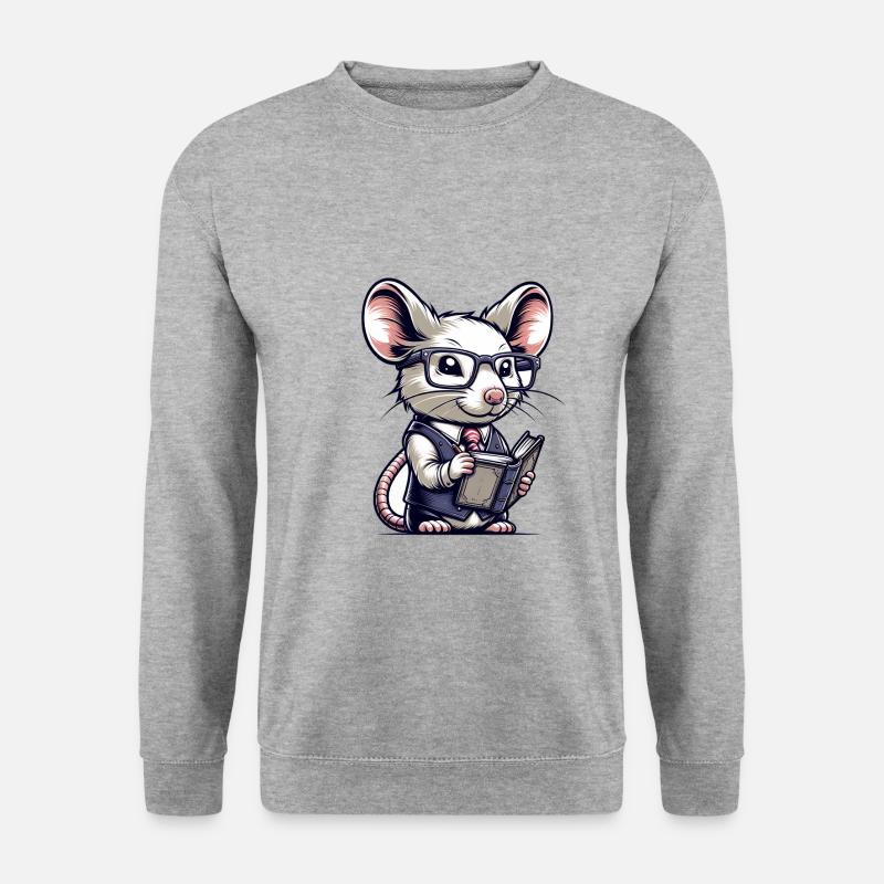 Professeur de souris mignonne - Sweat-shirt Unisexe - gris chiné
