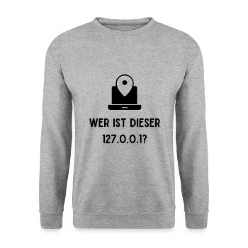 IT Netzwerk Administrator ON OFF Lustig - Unisex Pullover - Weißgrau meliert - Vorne - Alina (178cm) & Michal (187cm)