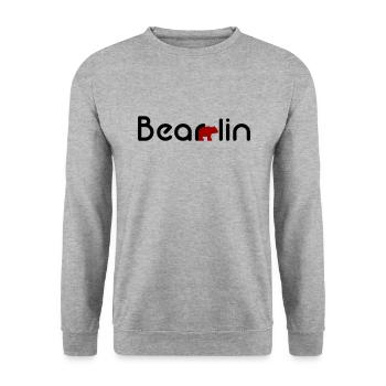 Berlin - Unisex Pullover - Weißgrau meliert - Vorne - Alina (178cm) & Michal (187cm)