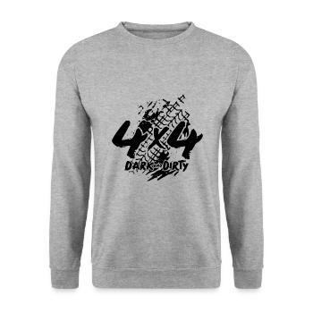 Logo 4x4 - Dark & Dirty - Sweat-shirt Unisexe - gris chiné - Devant - Alina (178cm) & Michal (187cm)