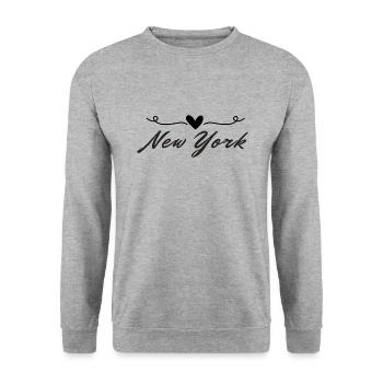 New York - Unisex Sweatshirt - salt & pepper - Front - Alina (178cm) & Michal (187cm)