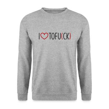 I love Tofu - Unisex Sweatshirt - salt & pepper - Front - Alina (178cm) & Michal (187cm)