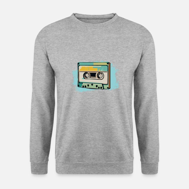 Kassette - Unisex Pullover - Weißgrau meliert