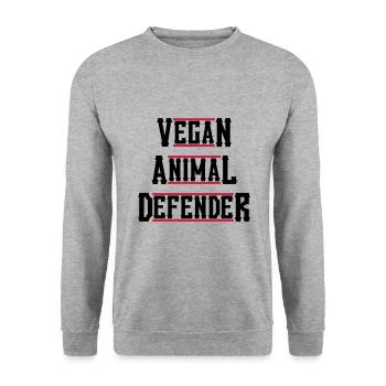 VEGAN ANIMAL DEFENDER western - Unisex Sweatshirt - salt & pepper - Front - Alina (178cm) & Michal (187cm)