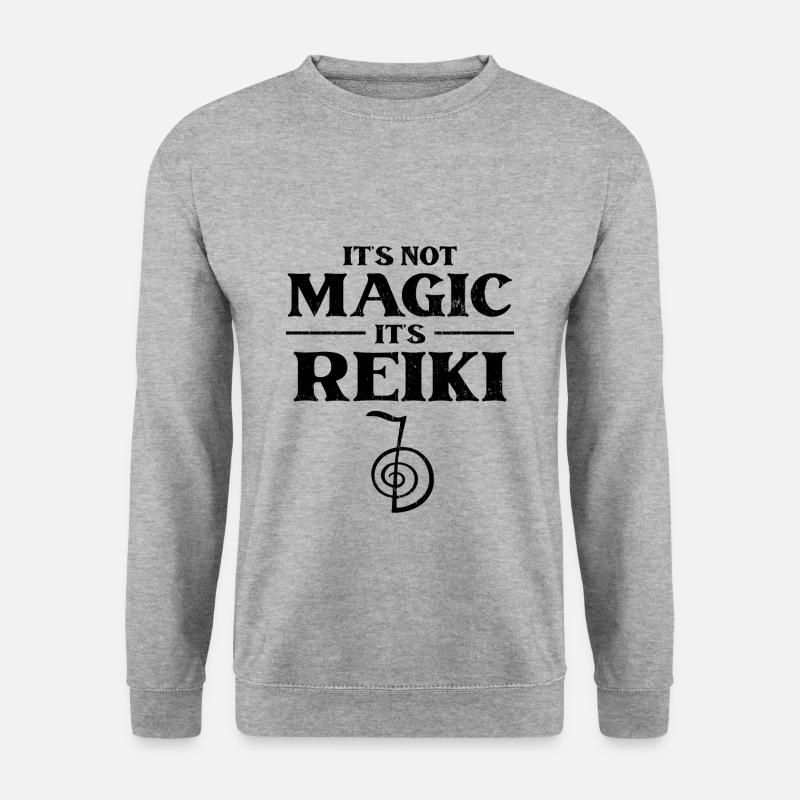 Reiki Magie | Meditation Esoterik Yoga Geschenke - Unisex Pullover - Weißgrau meliert