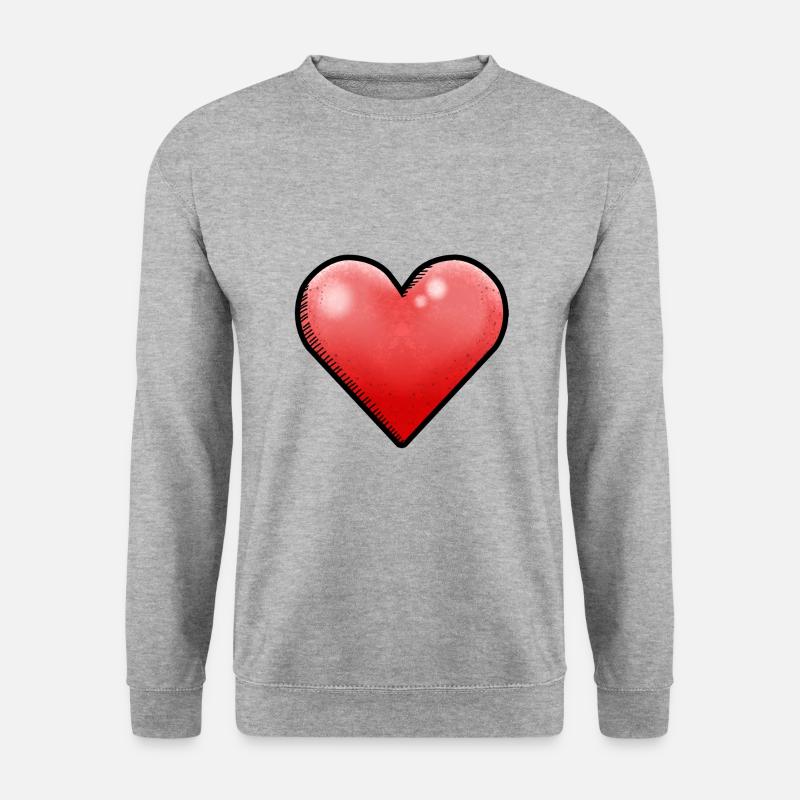 Big Heart - Unisex Pullover - Weißgrau meliert
