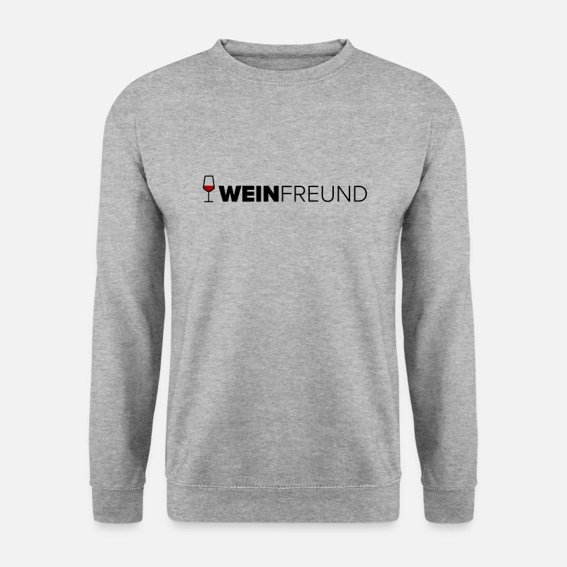 Weinfreund - Unisex Pullover - Weißgrau meliert