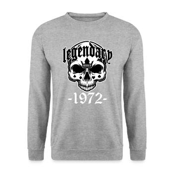 Les couleurs peuvent être modifiées | Légendaire depuis 1972 - Sweat-shirt Unisexe - gris chiné - Devant - Alina (178cm) & Michal (187cm)