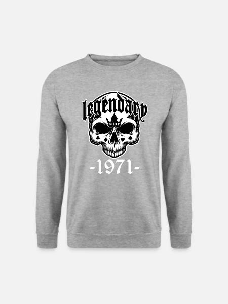 Farben änderbar | Legendär seit 1971 - Unisex Pullover - Weißgrau meliert