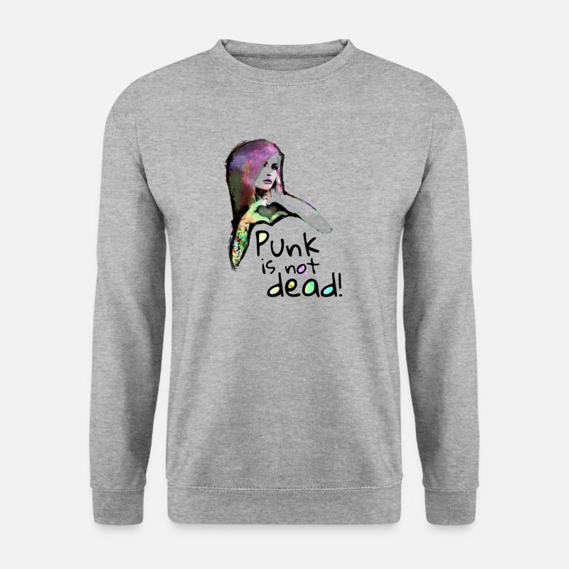 Punk, Punk is not, dead, Punks, Rock, Punkrock,emo - Unisex Pullover - Weißgrau meliert