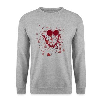 Jack o'lantern, Monster, Gesicht, halloween, Blut - Unisex Pullover - Weißgrau meliert - Vorne - Alina (178cm) & Michal (187cm)