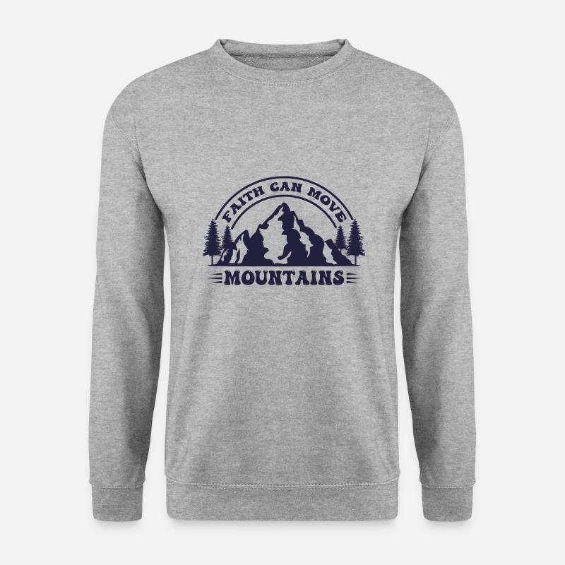 Faith can move Mountains, Matthew 17:20 - Unisex Pullover - Weißgrau meliert