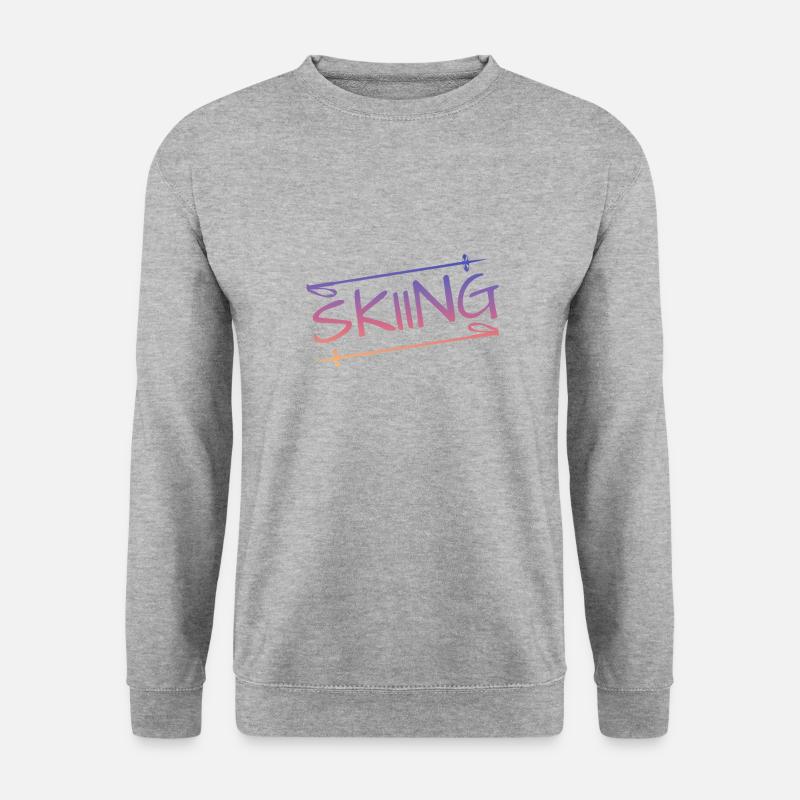 skiing - Unisex Pullover - Weißgrau meliert