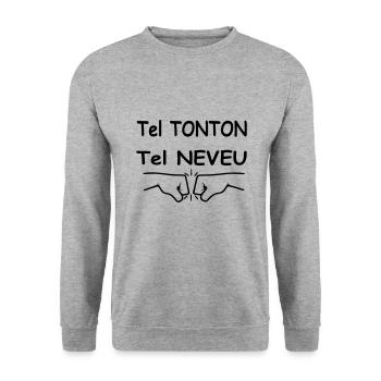 Such tonton such nephew for life - Unisex Sweatshirt - salt & pepper - Front - Alina (178cm) & Michal (187cm)