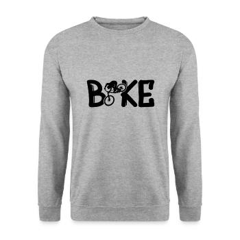 Bike Fahrrad Bmx Mtb - Unisex Pullover - Weißgrau meliert - Vorne - Alina (178cm) & Michal (187cm)