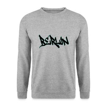 Berlin - Unisex Pullover - Weißgrau meliert - Vorne - Alina (178cm) & Michal (187cm)