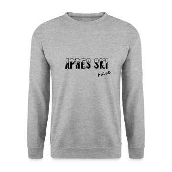 Apres Skihase - Unisex Pullover - Weißgrau meliert - Vorne - Alina (178cm) & Michal (187cm)