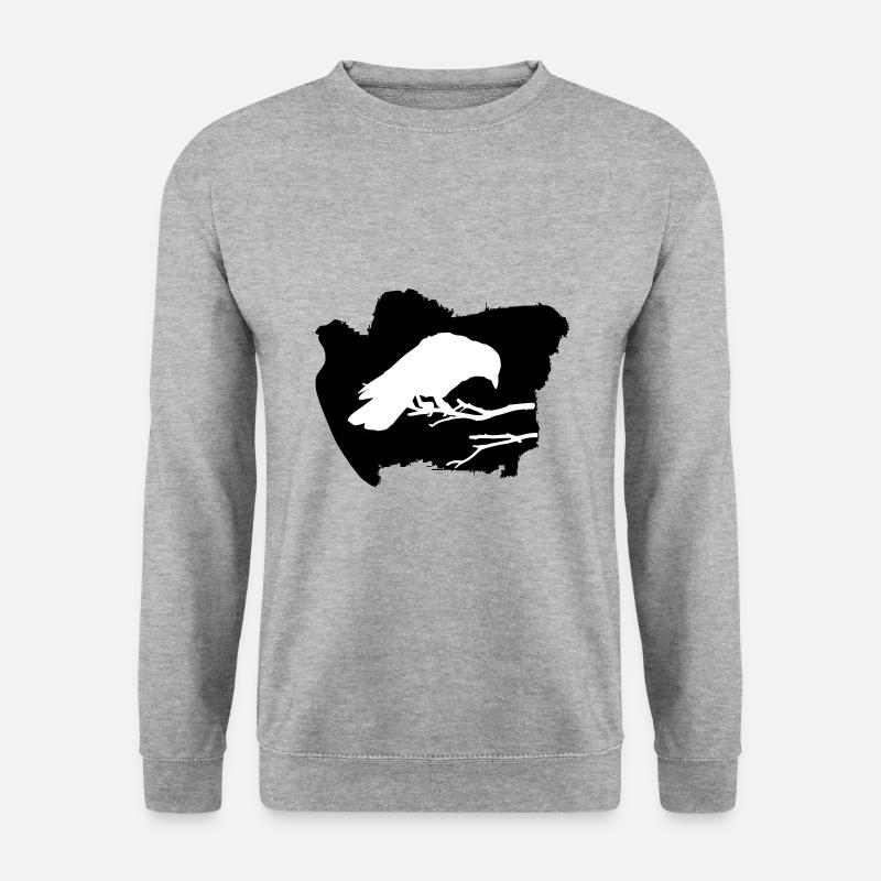 Rabe halloween raven - Unisex Pullover - Weißgrau meliert