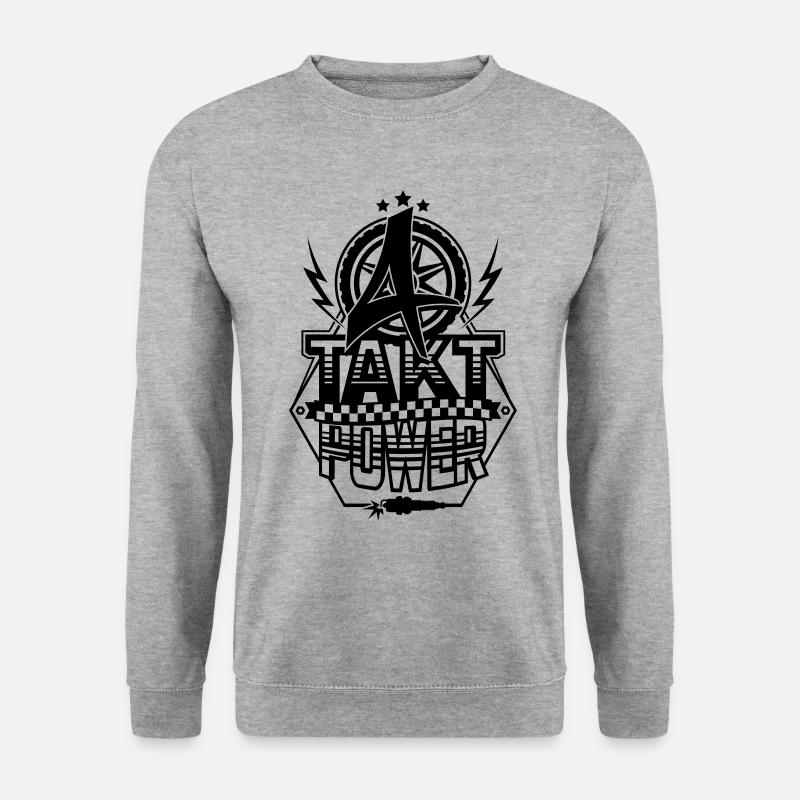 4-Takt-Power / Viertaktpower - Unisex Pullover - Weißgrau meliert