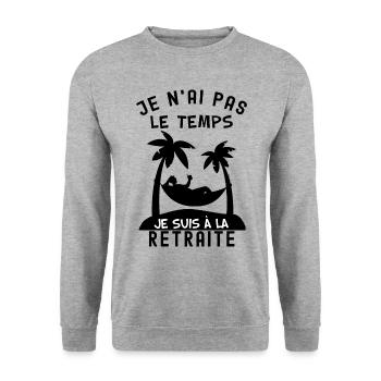 Retraite cool pour papa, idée cadeau retraité - Sweat-shirt Unisexe - gris chiné - Devant - Alina (178cm) & Michal (187cm)