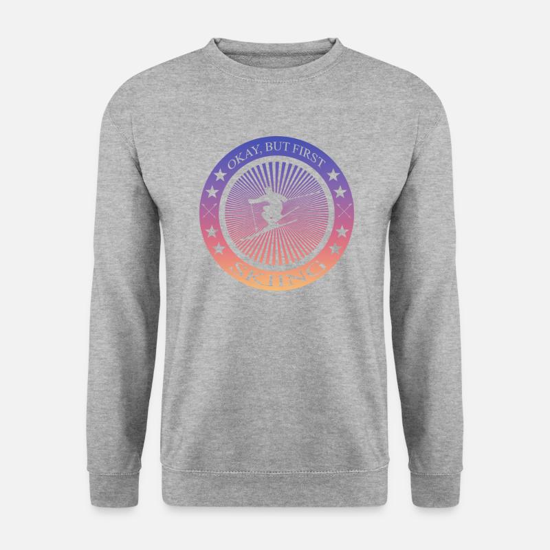 Skiing - Unisex Pullover - Weißgrau meliert