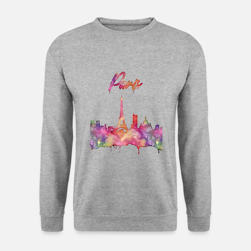 Paris die Stadt der Liebe! - Unisex Pullover - Weißgrau meliert